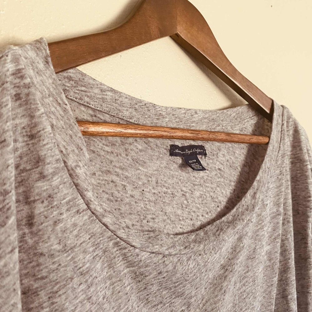 American Eagle Outfitters Shirt Womens XS Gray Preppy Chic Lightweight - Picture 3 of 5